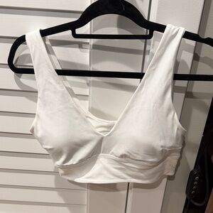 Align v neck bra Women's White Sports Bra